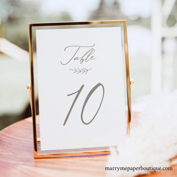 Wedding Table Number Template, Try Before Purchase, Editable ...