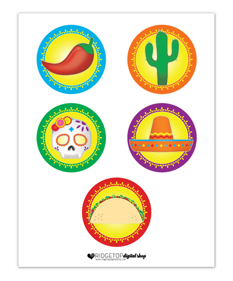 Taco Tuesday Garland and Cupcake Toppers • Free Printables