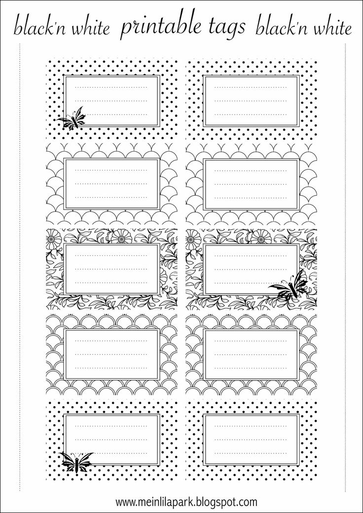 Free printable tags black and white - ausdruckbare Etiketten - freebie