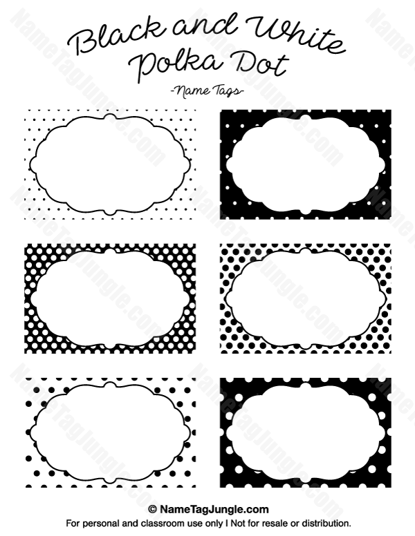 printable tags black and white
