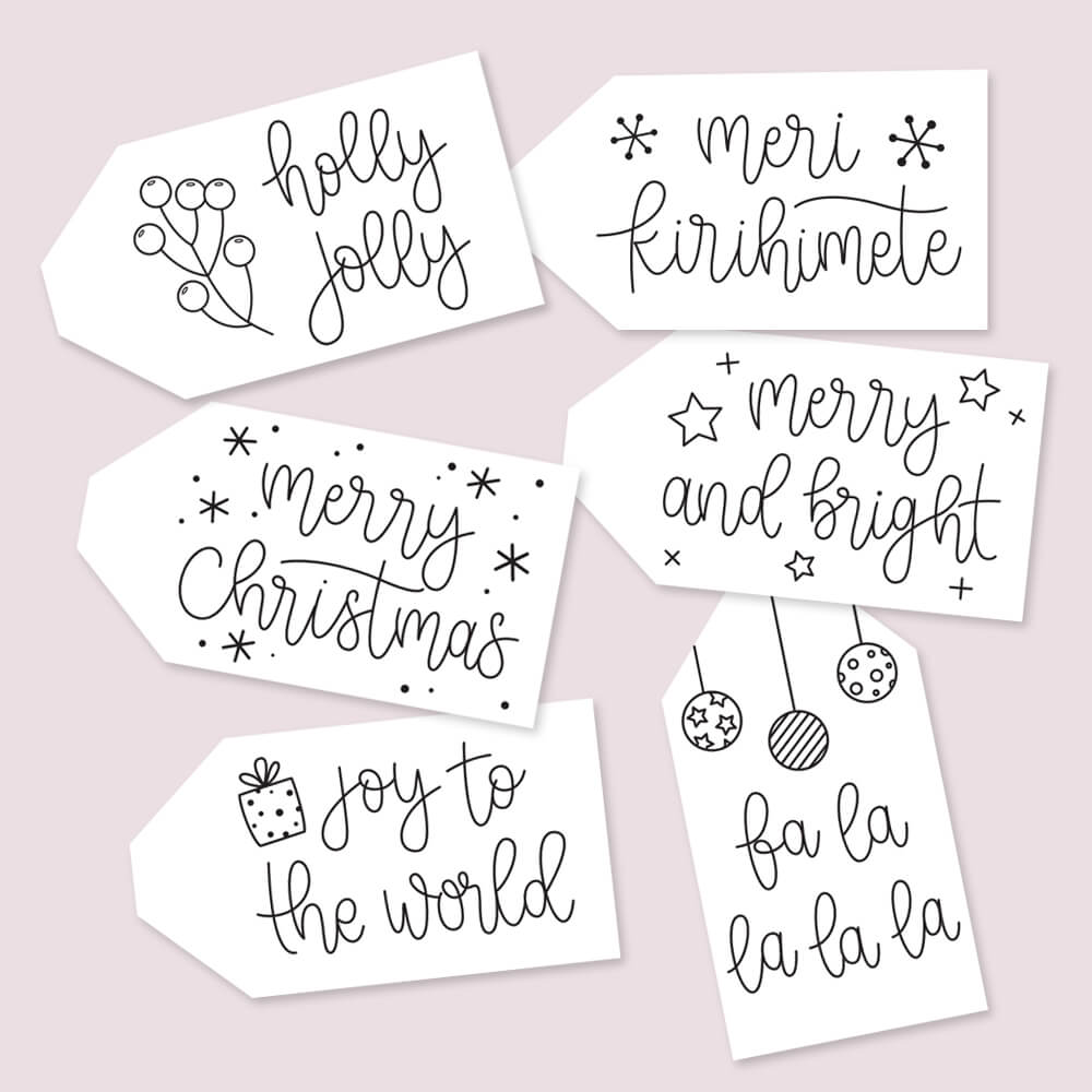 printable tags black and white