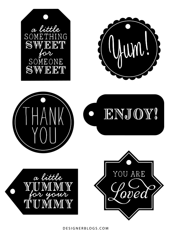 printable tags black and white