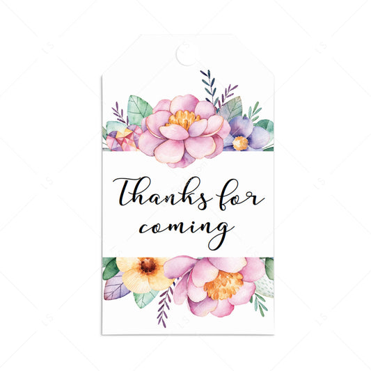 Floral shower Favor Tag template | Simply download, personalize ...