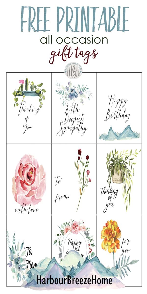 printable tags flowers