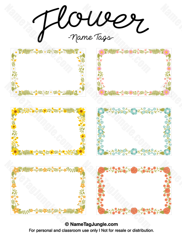 printable tags flowers