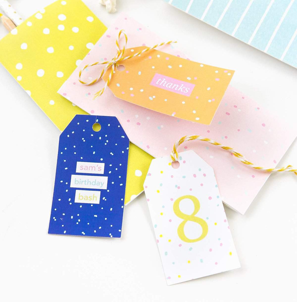 Colorful Printable Birthday Gift Tags - Design Eat Repeat