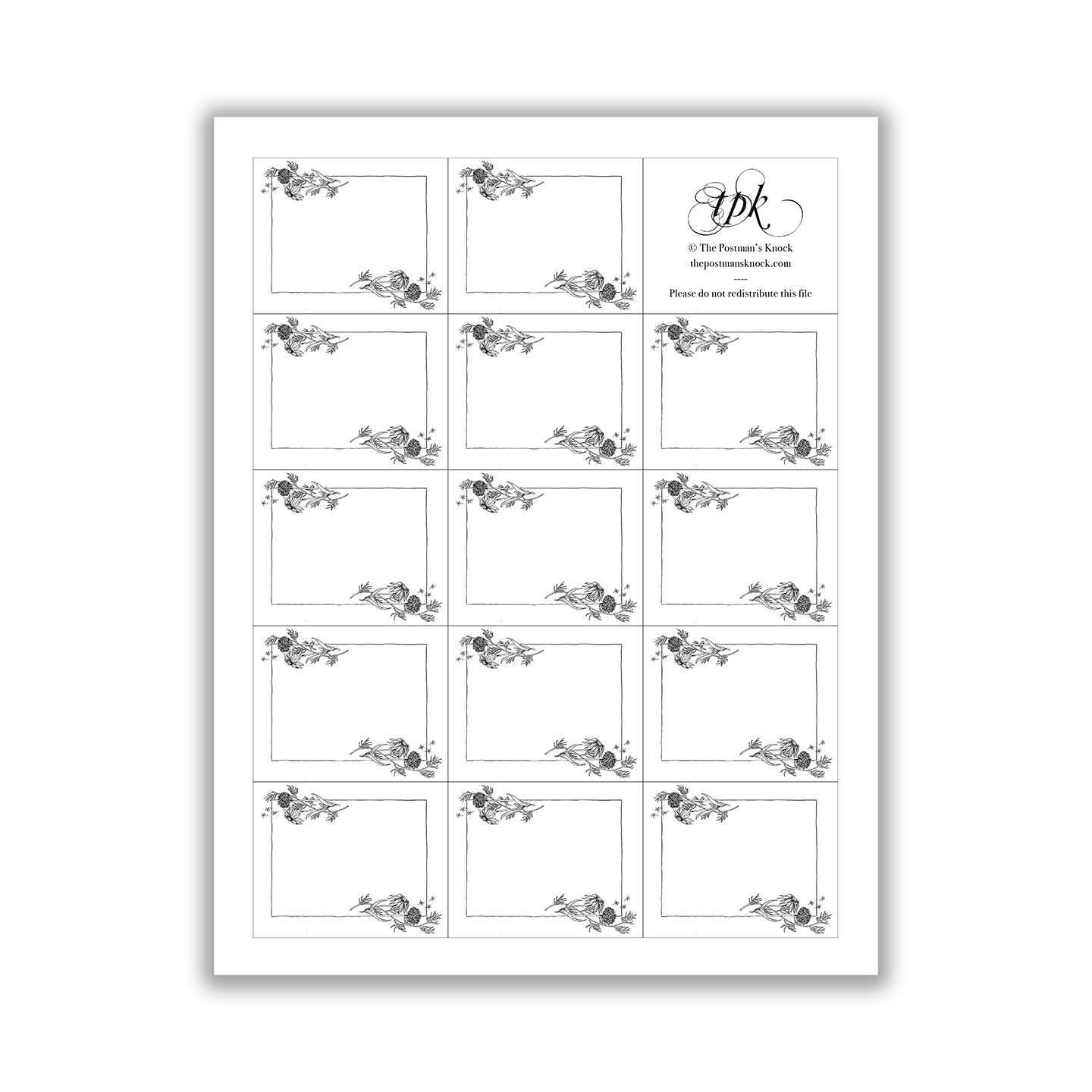 Printable Floral Artistic Gift Tags Template - The Postmans Knock