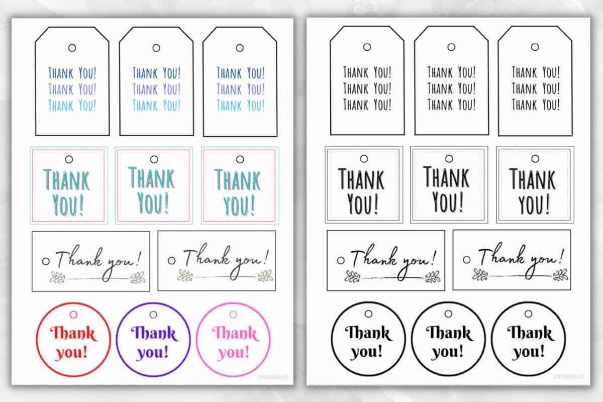 22 FREE Printable Thank You Gift Tags (For Gifts &  Cards) ⋆ Love ...