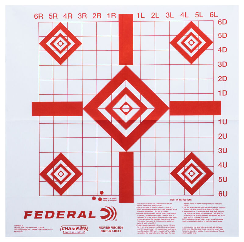 ST-3RC - 100 Yard Rifle Sighting Target with Red Center (Pack of ...