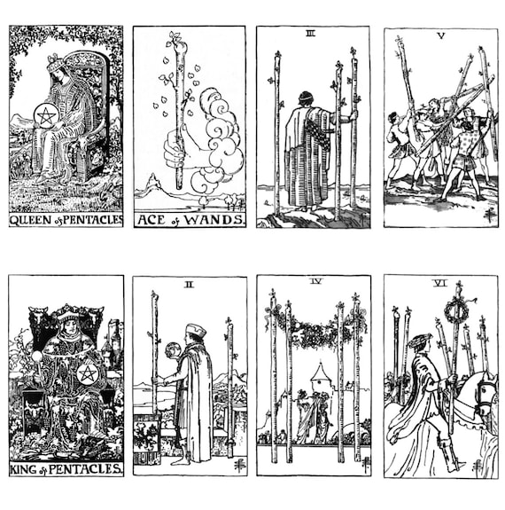 printable tarot cards black and white
