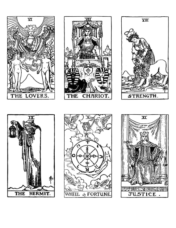printable tarot cards black and white