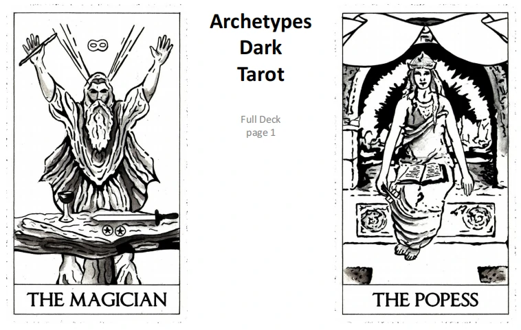 printable tarot cards black and white