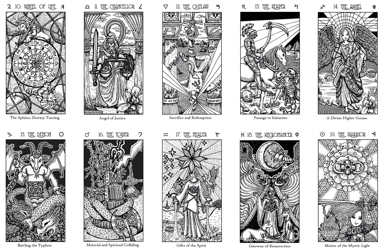 printable tarot cards black and white