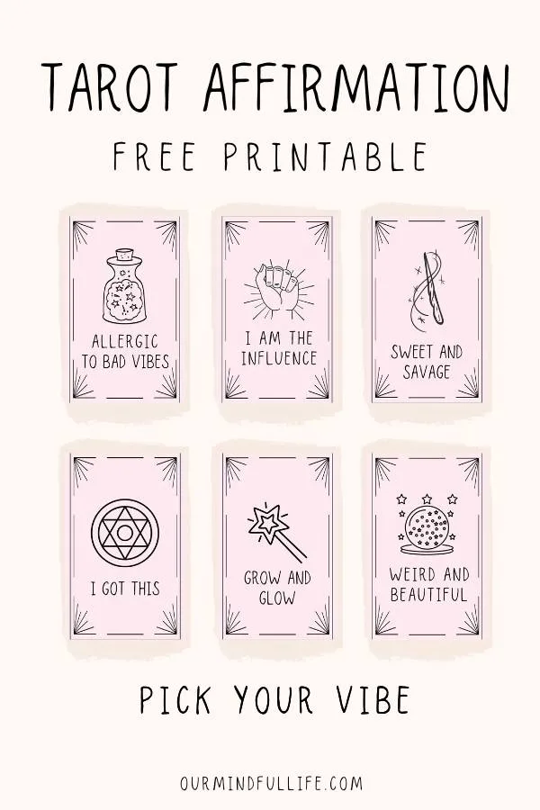 Free Printable Tarot Affirmation Cards - Our Mindful Life