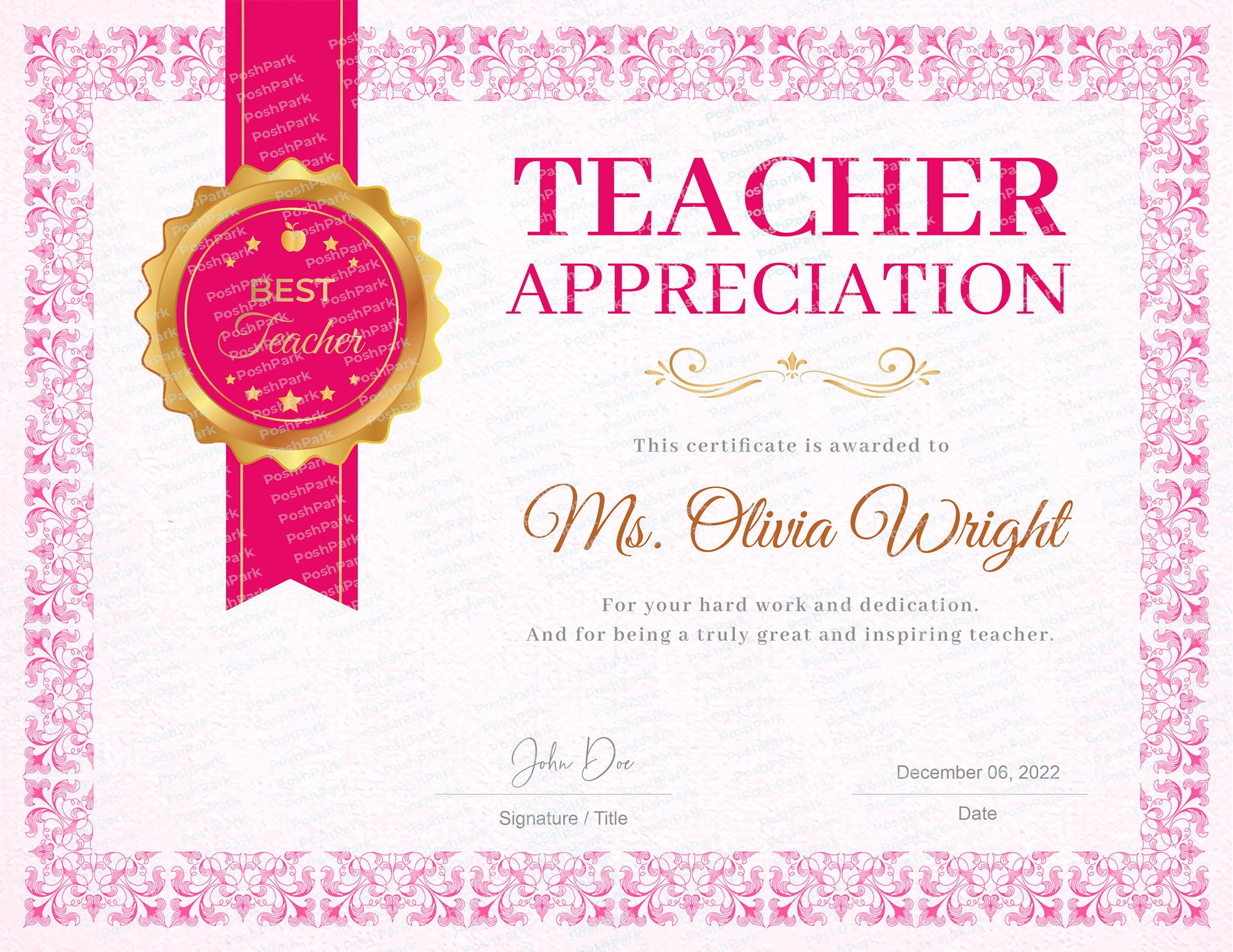 printable teacher appreciation awards