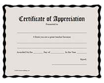 Printable Teachers Appreciation Week Certificates Awards Templates