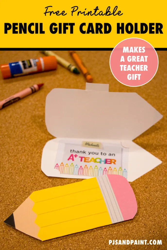 Free Printable Pencil Gift Card Holder - Easy Teacher Gift Ideas
