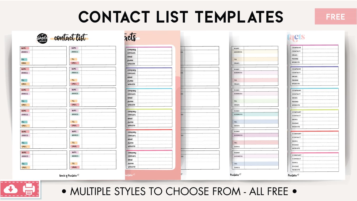 contact-list-templates-12-of-the-best-styles-world-of-printables-worksheets-library for Free Printable Phone Directory Template Contact List Templates - 12 Of The Best Styles - World of Printables - Worksheets Library for Free Printable Phone Directory Template