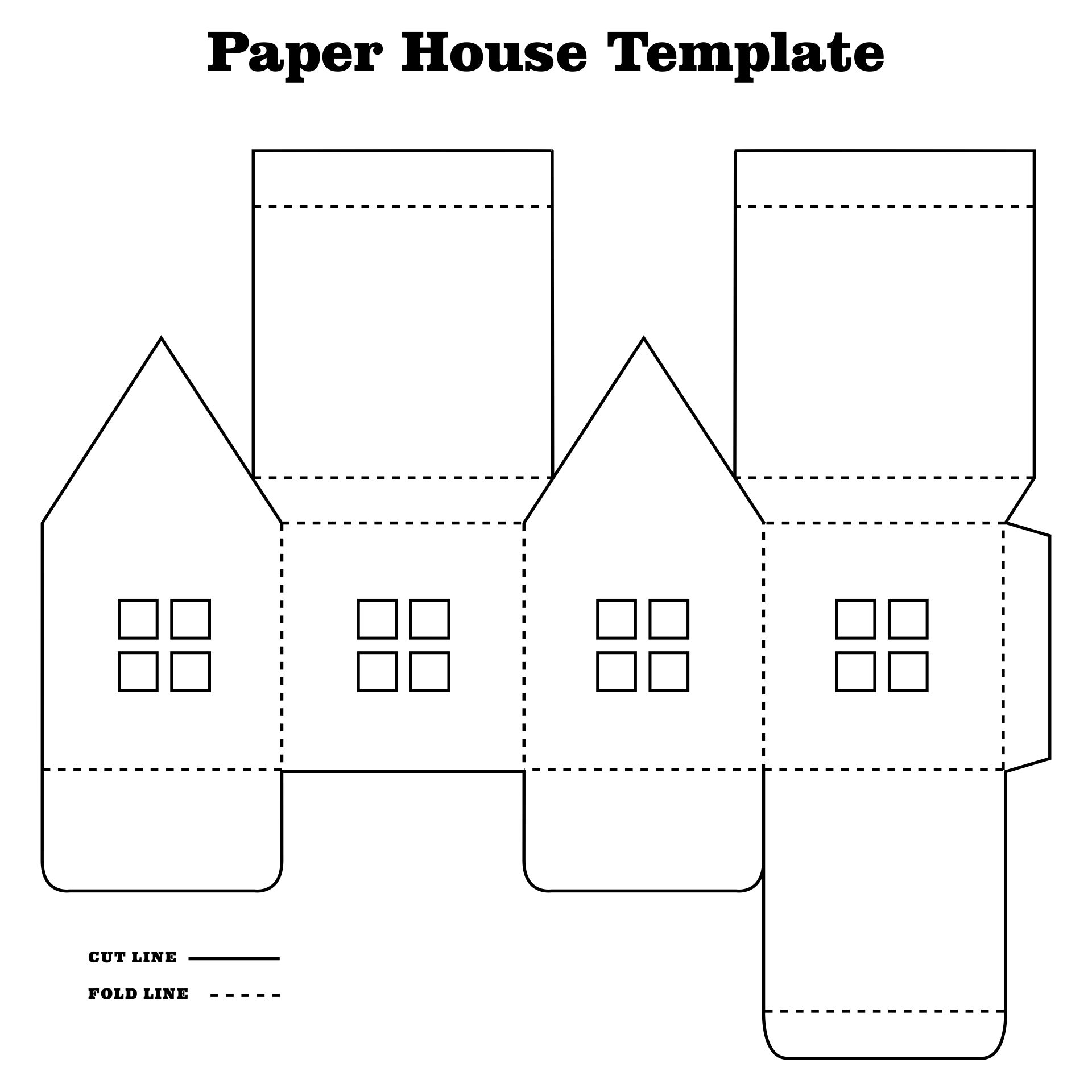 printable template for cardboard house