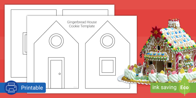 Gingerbread House Cookie Template (teacher made) - Twinkl