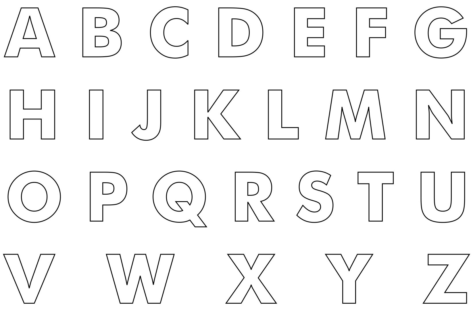 printable template of letters