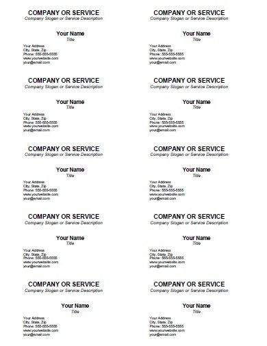 printable templates business cards