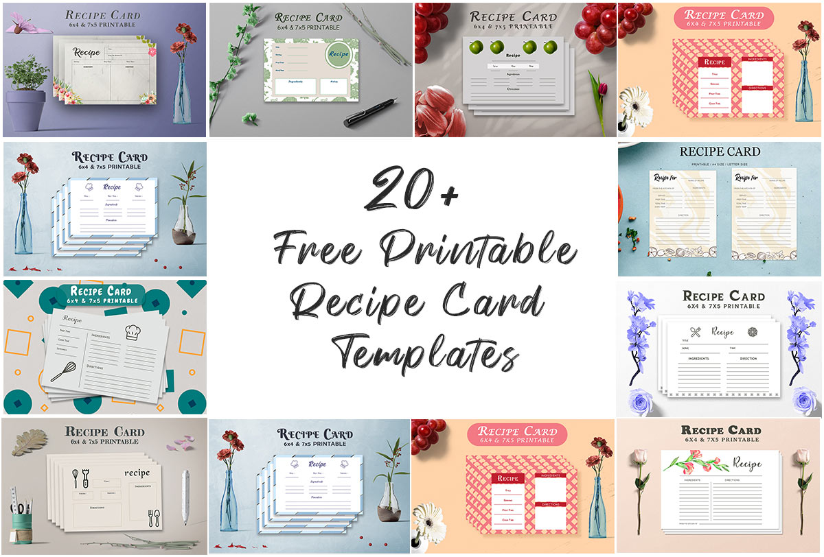 20+ Free Recipe Cards Printable: Easy Cooking Templates