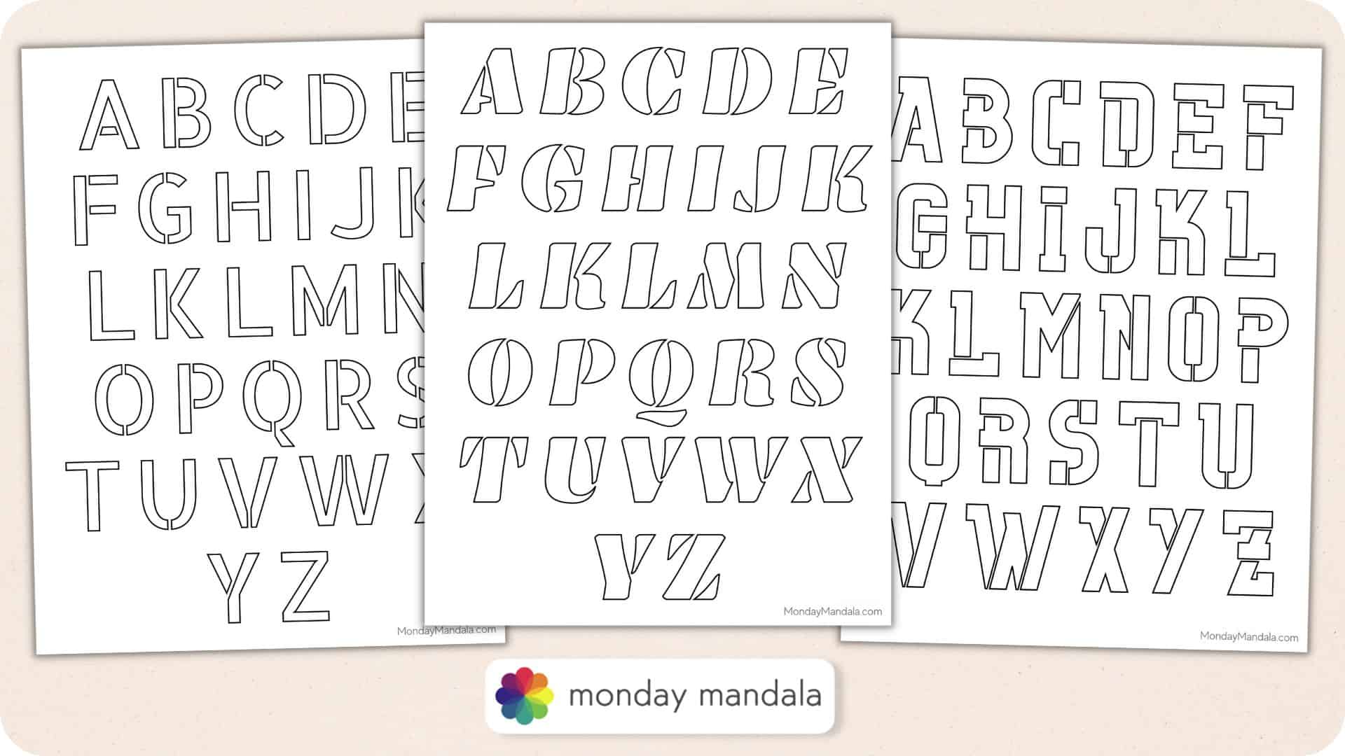 250 Letter &  Number Stencils (Free PDF Printables)