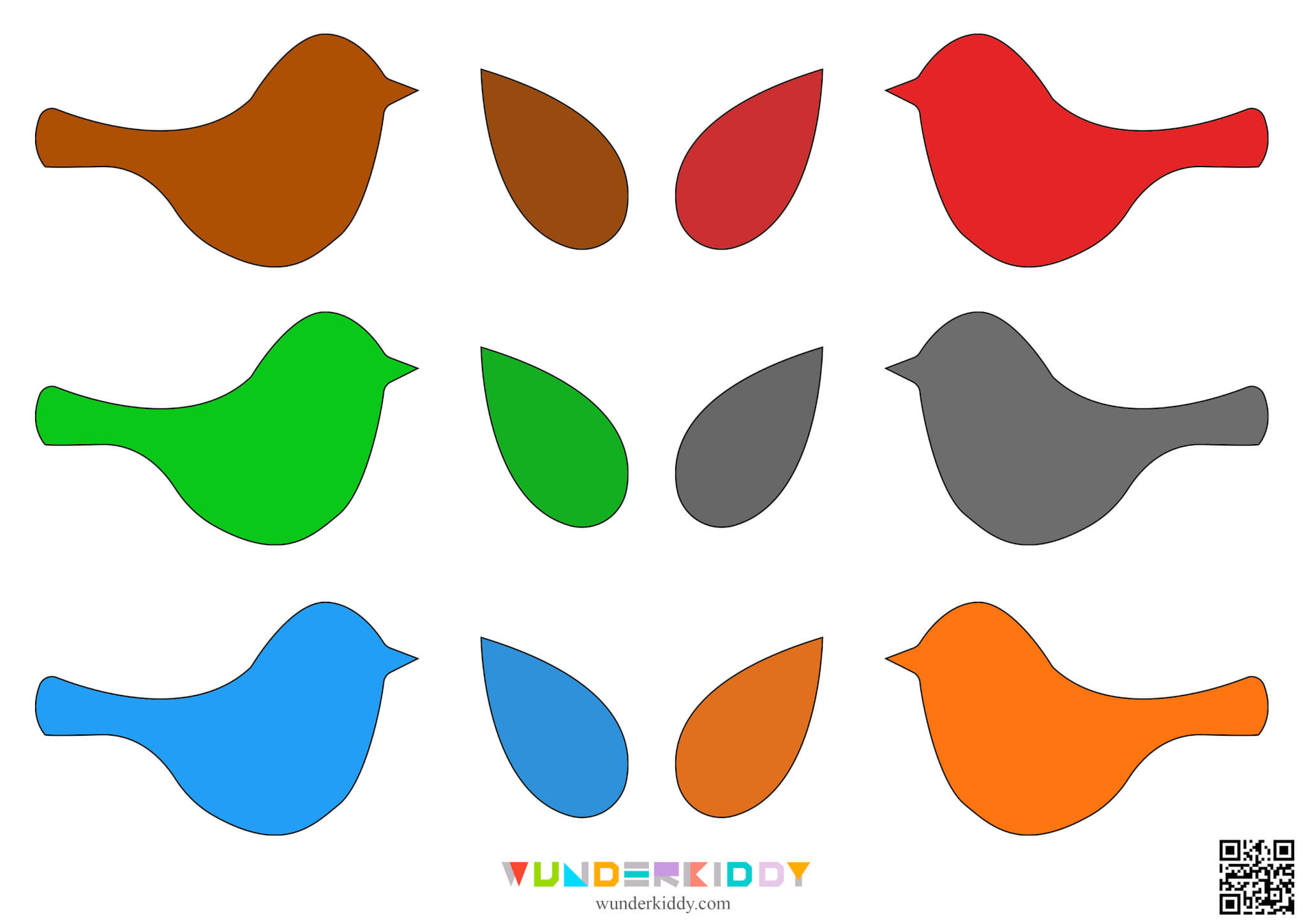 Easy Paper Bird Craft Printable Template for Kindergarten