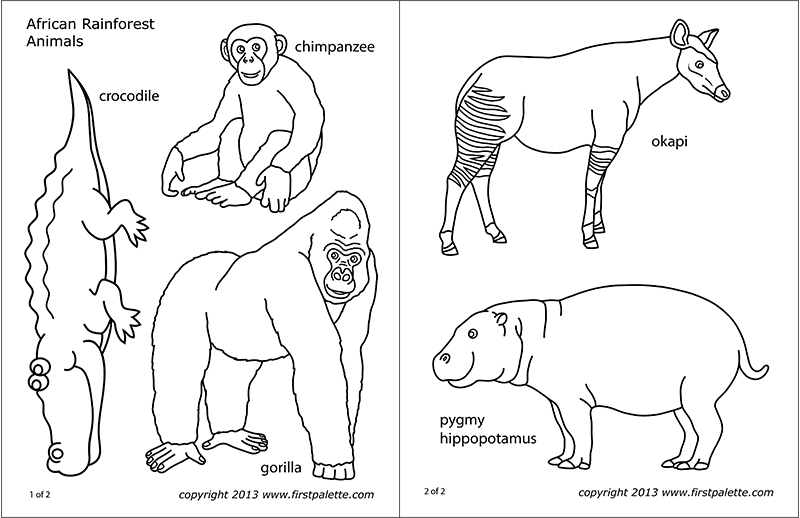 printable templates of jungle animals