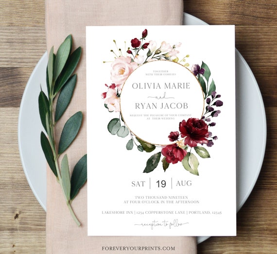 printable templates of wedding invitations