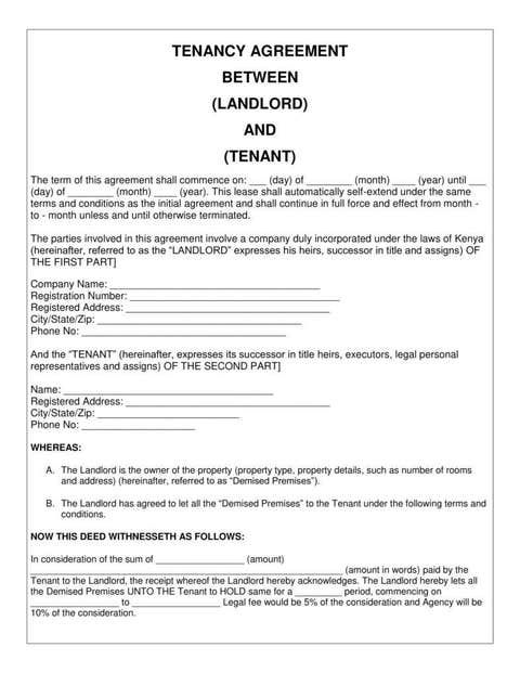 printable tenancy agreement free