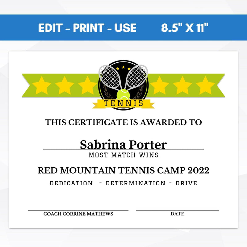 printable tennis awards