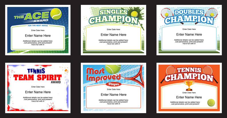 Tennis Certificates | Award Templates | Tennis Team Coach