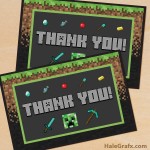 printable thank you card minecraft
