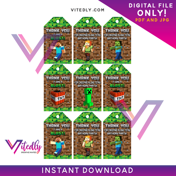 Minecraft Birthday Printable Set