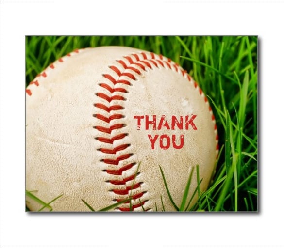 printable thank you cards baseball