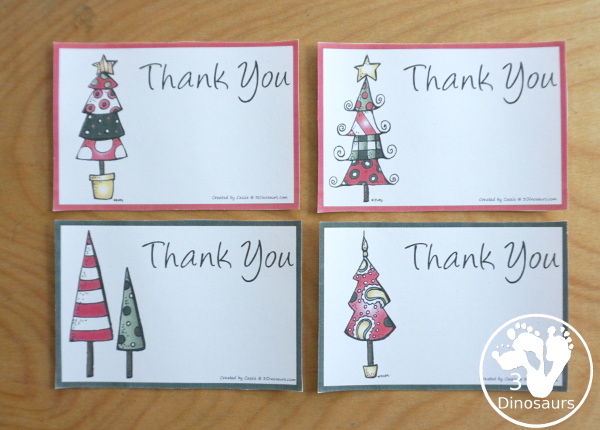 printable thank you cards christmas gift