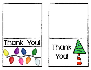 printable thank you cards christmas gift
