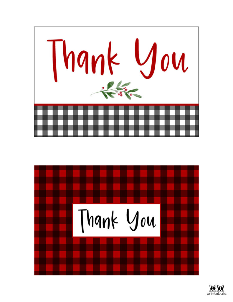 printable thank you cards christmas gift