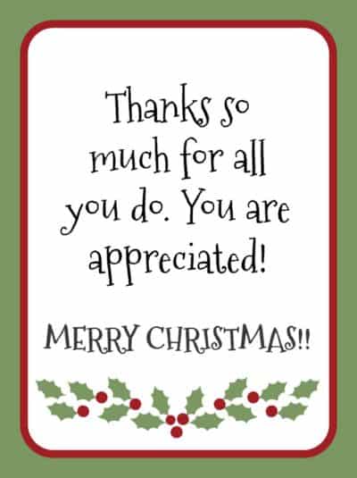 printable thank you cards christmas gift