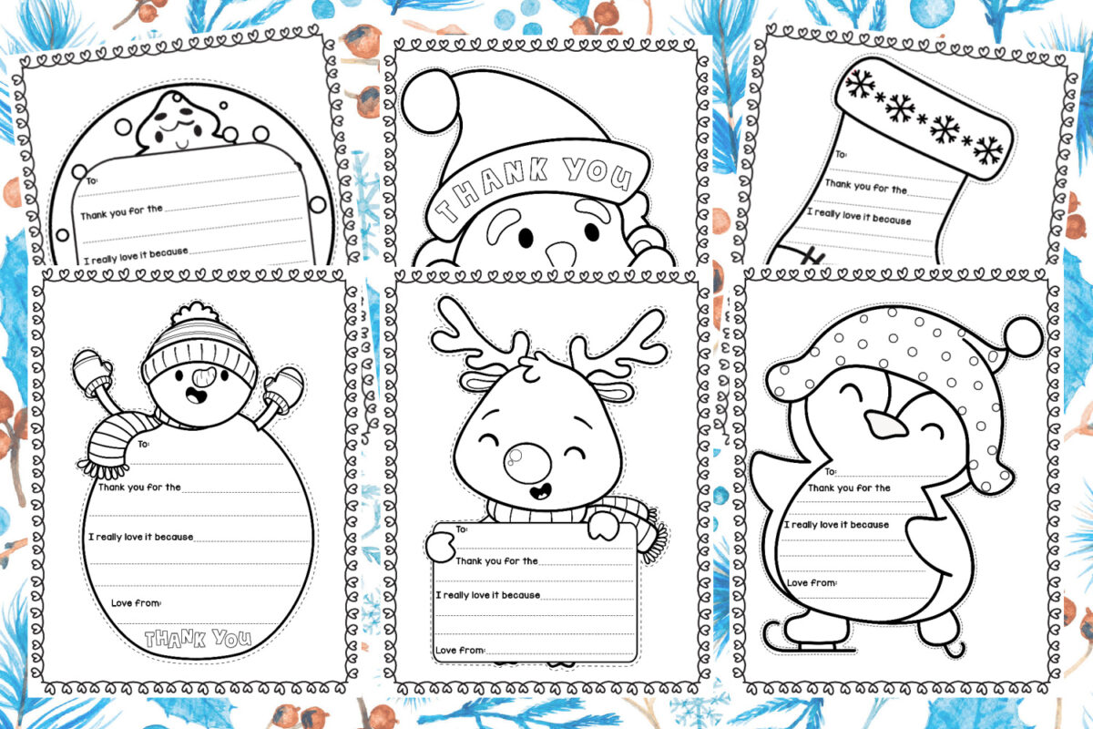 printable thank you cards christmas gift