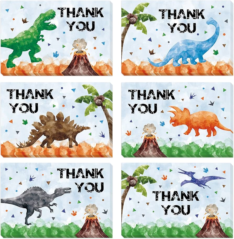 printable thank you cards dinosaur