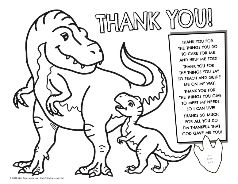 printable thank you cards dinosaur