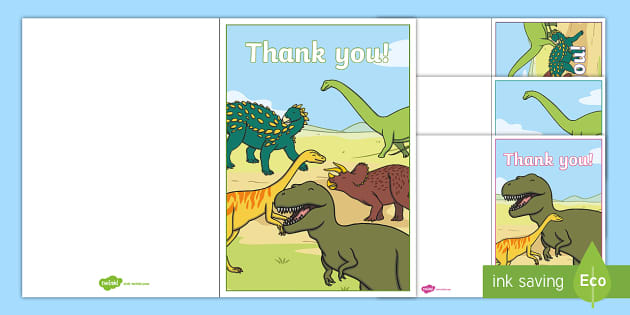 printable thank you cards dinosaur