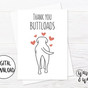 Printable Thank You Card Funny, Dog Thank You Cards, Digital Thank ...