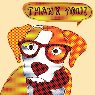 printable thank you cards dogs