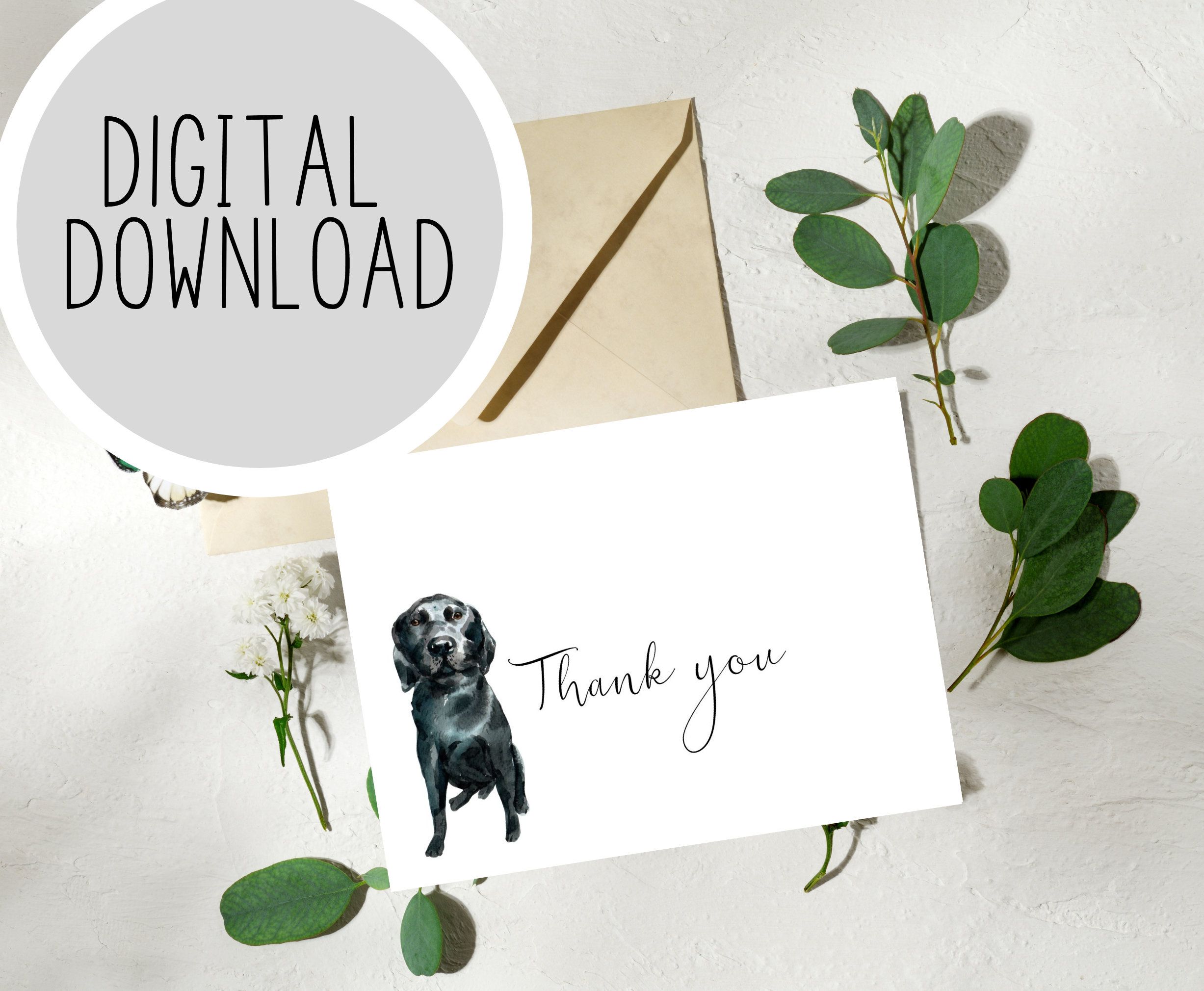 printable thank you cards dogs