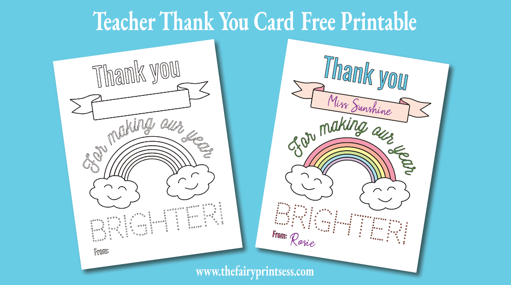 printable thank you cards for a teacher
