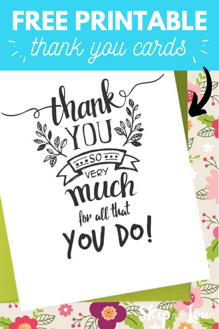 printable thank you cards for a teacher